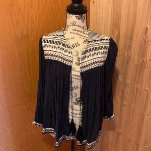 Black and red patteren shawl